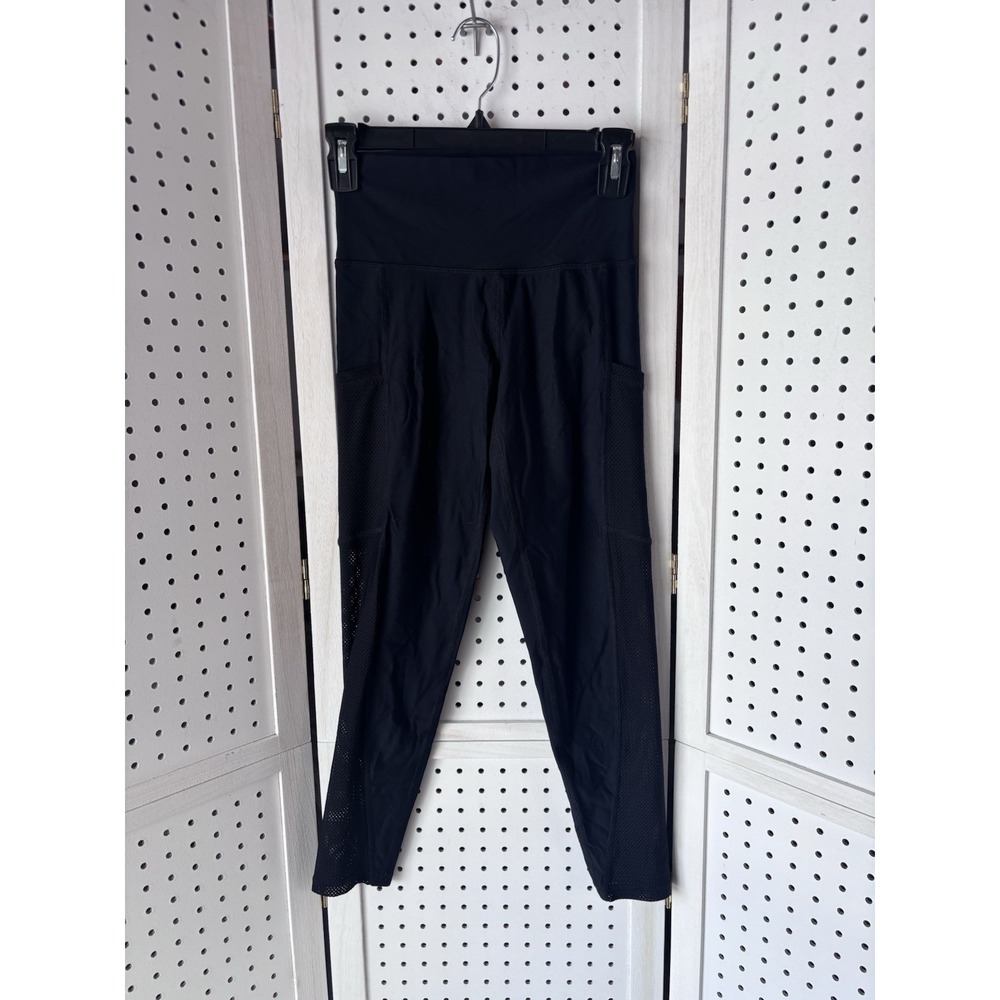 Aerie Leggings Women's Small Black Side Mesh‎ Pocket Athletic Yoga